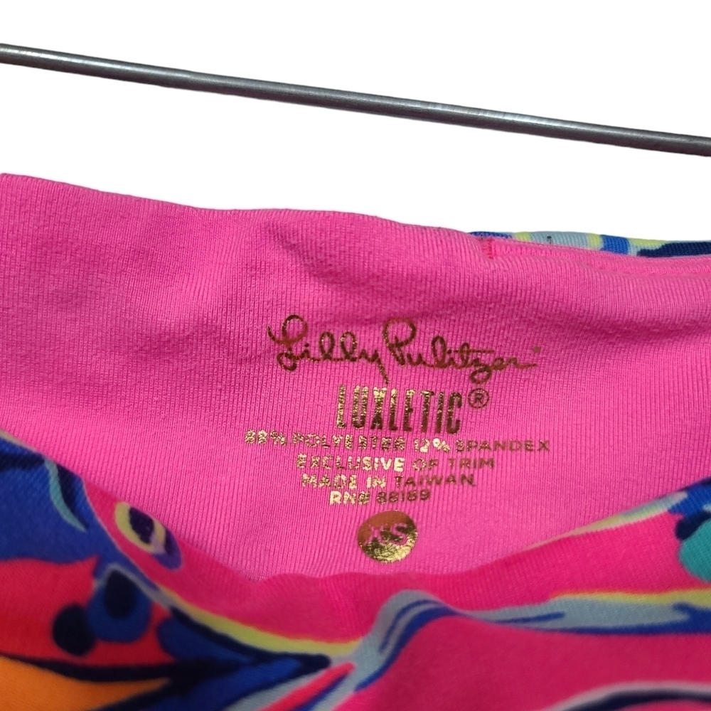 Lilly Pulitzer Luxletic Blue Pink Green Orange Colorful Leggings XS - Picture 7 of 8
